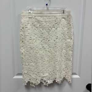 Loft Skirt Embroidered Lace; Sz 8